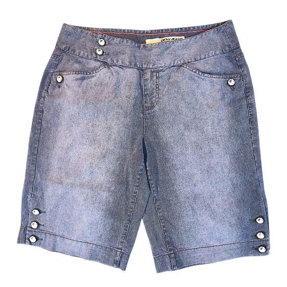 Dkny Pants - DKNY Light Blue Jean Shorts with Button Accents
